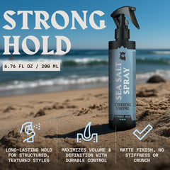 Striking Viking blue ocean scent close-up, delivers refreshing aroma for all-day hair confidence.
