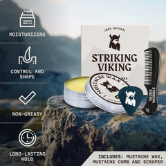 Striking Viking pocket anti-static comb enables quick on-the-go touch-ups.