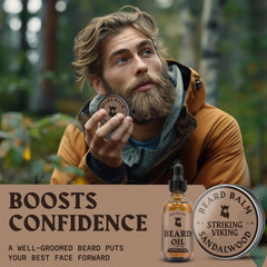 Striking Viking sandalwood scent close-up conveying refreshing aroma for all-day wear