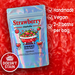 Stsfybaths strawberry scented bath bombs bulk pack showcasing vibrant red shimmer