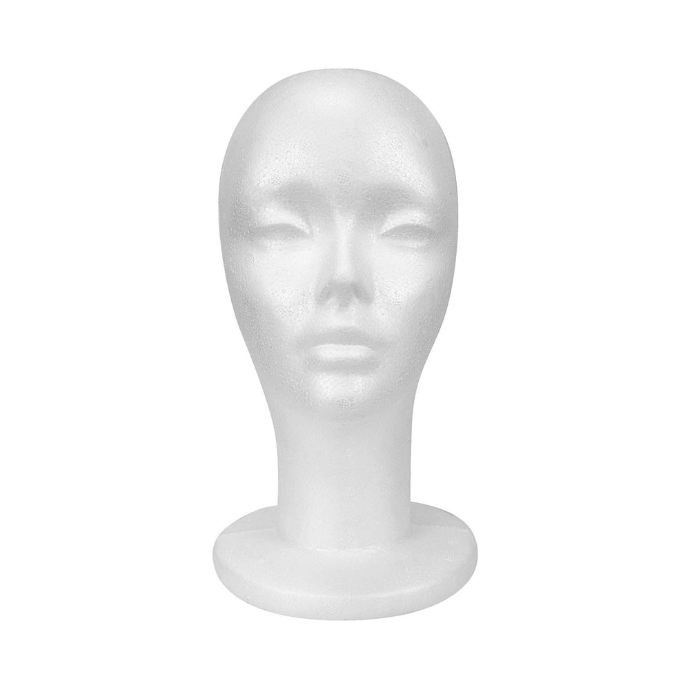 STUDIO LIMITED mannequin head 11.4-inch white foam is ideal for wig styling and display.