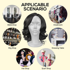 STUDIO LIMITED mannequin head bottom-hole clamp enables adjustable wig mounting.