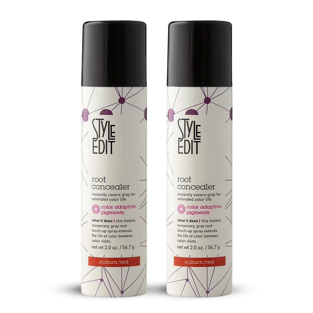 Style Edit Root Concealer Auburn Spray Nozzle delivers quick, clean root coverage.