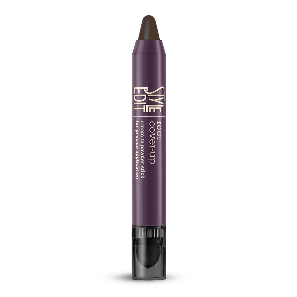 Style Edit Root Touch Up Stick cap application demonstrates precise, on-the-go gray root coverage.