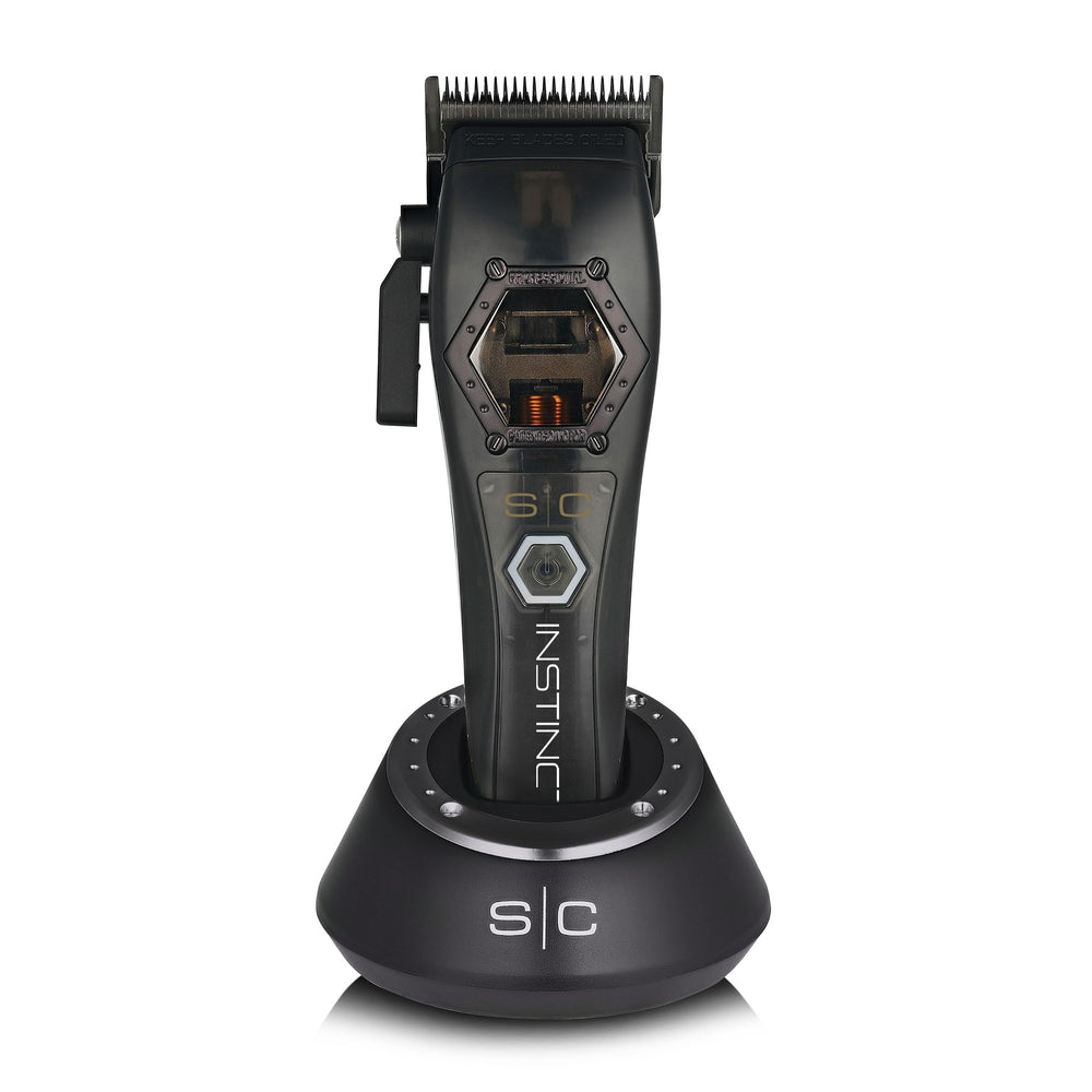 Stylecraft Instinct Metal Edition clipper angle view for precise, professional fades