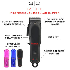 Stylecraft Rebel Black Diamond fixed blade shown, stays cooler and sharper longer.