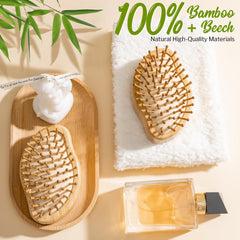 Stylemate Bamboo Hair Brush natural materials emphasizes eco-friendly bamboo and beech wood