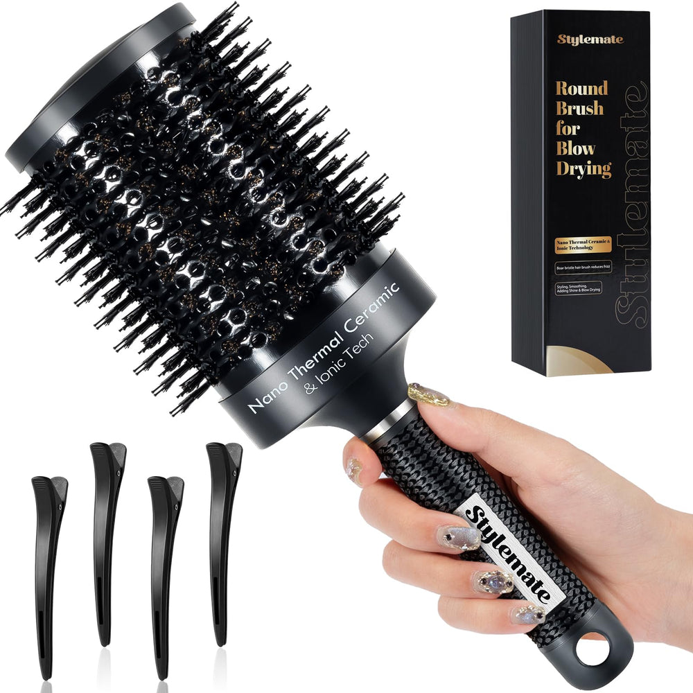 STYLEMATE large round brush with 65mm barrel for quicker blow-drying and sleek finishes.