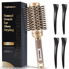 STYLEMATE round hair brush with 1.7-inch barrel in gold for smooth, glossy blowouts