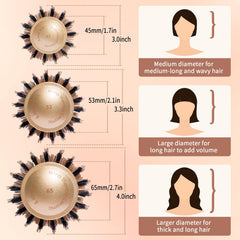 STYLEMATE nano ceramic ionic round brush for frizz reduction and quick drying