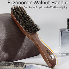 STYLEMATE stiff bristles for detangling thick hair, showing deep penetration.