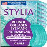 Stylia under-eye patches puffy eyes closeup deliver soothing hydration