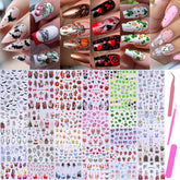 STZPRONAIL holiday nail stickers 3D sheets for quick festive art at home.