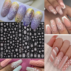 STZPRONAIL snowflake nail decals on natural nails for easy, stylish manicure.