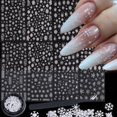 STZPRONAIL white snowflake sticker sheet for festive winter nails.
