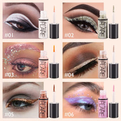SUAKE liquid-eyeshadow close-up highlights pearls and sequins for multidimensional shimmer.