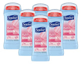 Suave 24hr protection invisible solid bottle demonstrates clear glide for discreet wear.