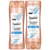 Suave Hyaluronic Infusion Shampoo bottle for lightweight hydration and smoother hair.