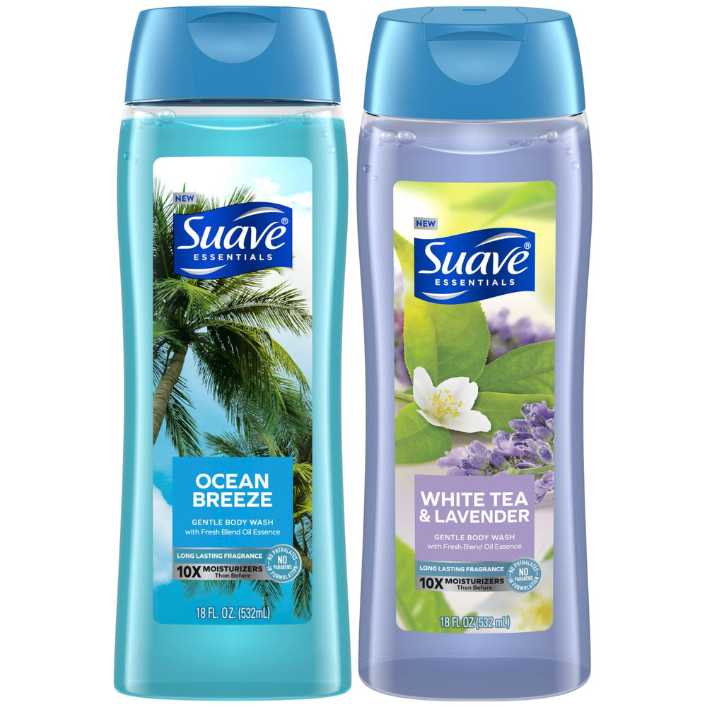 Suave Ocean Breeze bottle pour for a refreshing daily cleanse
