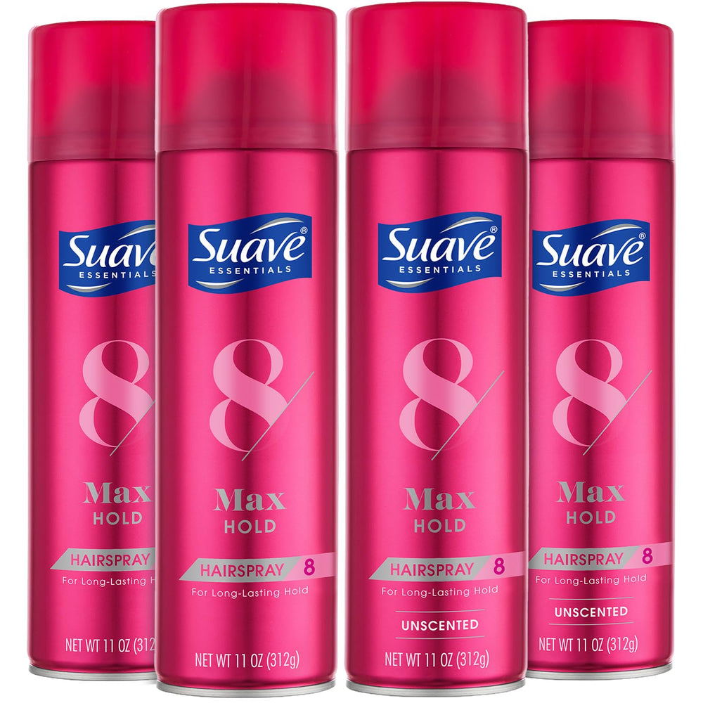 Suave Plus Hairspray Max Hold bundle front bottles for versatile styling options.