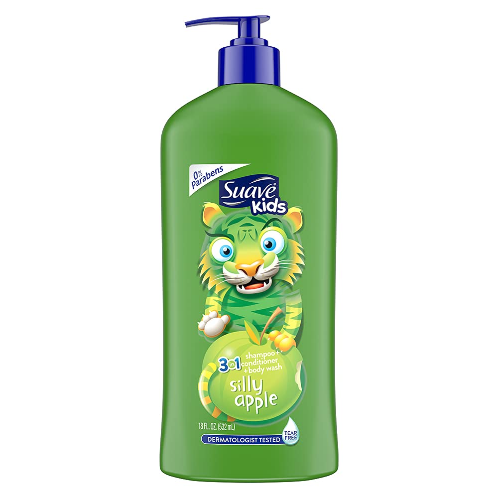 Suave Silly Apple 3-in-1 shampoo bottle with tear-free kids formula