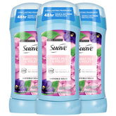 Suave Sweet Pea & Violet deodorant stick front view for all-day freshness.