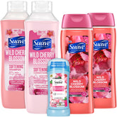 Suave Wild Cherry Shampoo bottle; hydrating cleanse for softer hair.