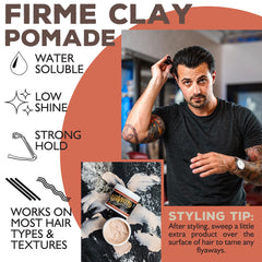 Suavecito Firme Clay 2Pack closeup jar emphasizes natural matte finish