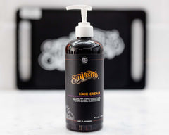 Suavecito Hair Cream pump bottle neck close-up with easy application