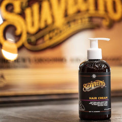 Suavecito Hair Cream texture swatch showing easy wash-out
