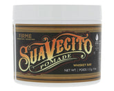 Suavecito Pomade Firme bottle demonstrates strong hold for all-day slick styles