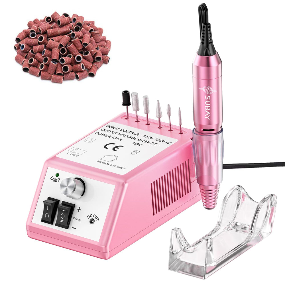 SUBAY professional nail drill front view in pink for precise manicures.