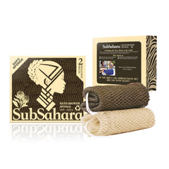 SubSahara Authentic African Net Sponge 2-piece pack for gentle exfoliation.