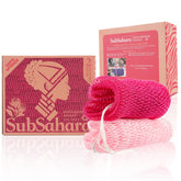 SubSahara net sponge close-up shows signature knot pattern for gentle exfoliation
