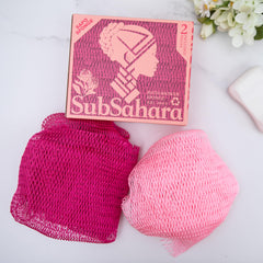 SubSahara authentic net sponge lathering with soap to cleanse efficiently