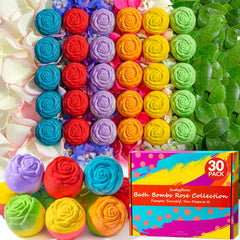 SudsyRoar rose bath bombs pack shows an elegant bath time moment with mood-lifting relaxation.