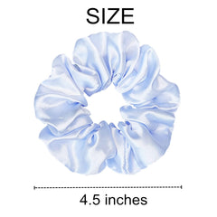 Sufermoe 4-5 inch diameter scrunchies in use or laid out.