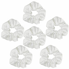 Sufermoe satin scrunchies white care shot—easy hand wash and air dry for color upkeep.