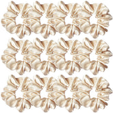Sufermoe beige satin silk scrunchies pack of 12 for versatile styling
