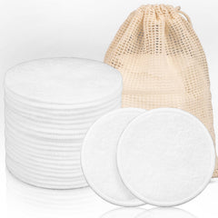 Sukh Round Rounds packaging shows eco-friendly reusable makeup remover pads and bag for on-the-go use.