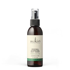 Sukin Organics Hidratante Mist Toner Rosa, botella que refresca rostro y cuello.