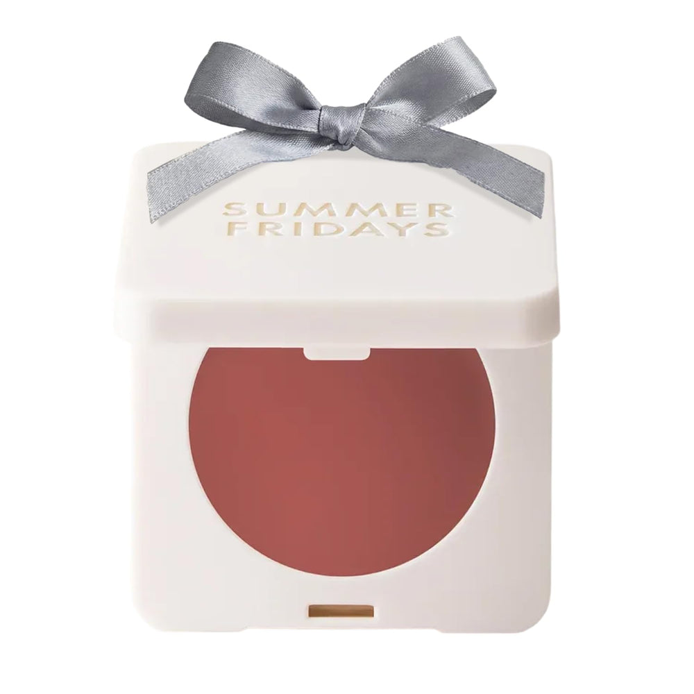 Summer Fridays Blush Butter Balm toasted terracotta compact provides a dewy sheer flush