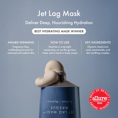 Summer Fridays Jet Lag Mask Mini cream texture shows lightweight hydration for daytime use.