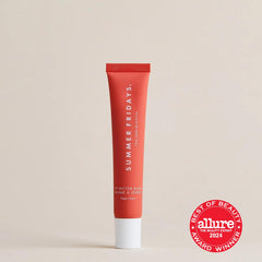 Summer Fridays Tinted Lip Butter Balm Poppy packaging highlights vegan ingredients.