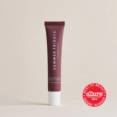 Summer Fridays tinted lip butter brown sugar swirl highlights rosy brown shine for daily wear.