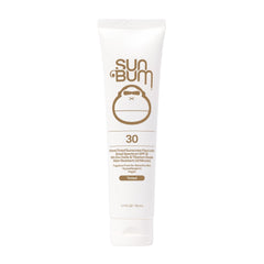 Sun Bum Mineral SPF 30 tinted sunscreen bottle shows matte finish protection.