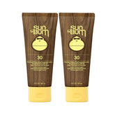 Sun Bum Original SPF 30 sunscreen lotion bottle front view showing protection and summer vibe.