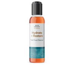 SUN COAST SCIENCES Hydrate + Restore cleanser bottle—gentle, hydrating cleansing for all skin types