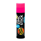 Sun Zapper pink zinc-stick packaging showcases portable sun protection for families.