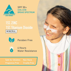 Sun Zapper sunscreen stick applied to the face for quick, invisible coverage.